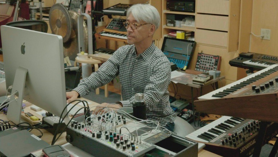 Ryuichi Sakamoto in his studio