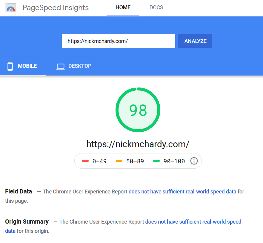 Google pagespeed