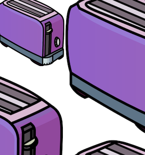 Purple toaster on a white background Royalty Free Vector