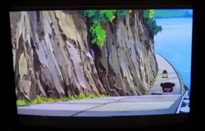 Castle of Cagliostro car chase on CRT TV